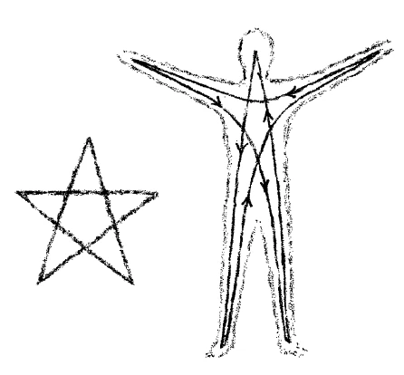 Man as a five-pointed star