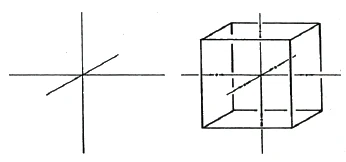 three-dimensional cross and cube