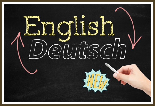 English to German Translation Blackboard Drawing